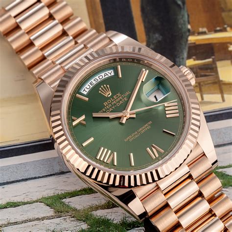 rolex gold olive|Rolex day date reference 228235.